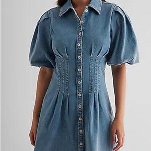 Denim Puff Sleeve Dress
